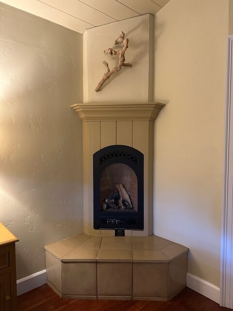 Cozy in-room fireplace, The Cottages of Napa Valley
